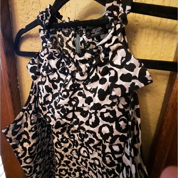 Elena Solano Linen Animal Print Ruffle Halter Top Sleeveless - Picture 7 of 14